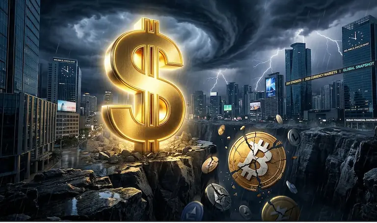 강력한 킹달러(DXY) 태풍 앞에 부서지며 추락하는 비트코인과 암호화폐